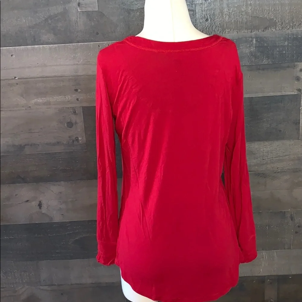 Soma Red Peasant Sleeve Top - Picture 5 of 7